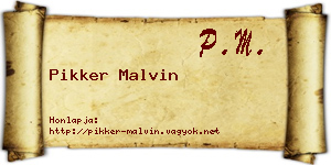 Pikker Malvin névjegykártya